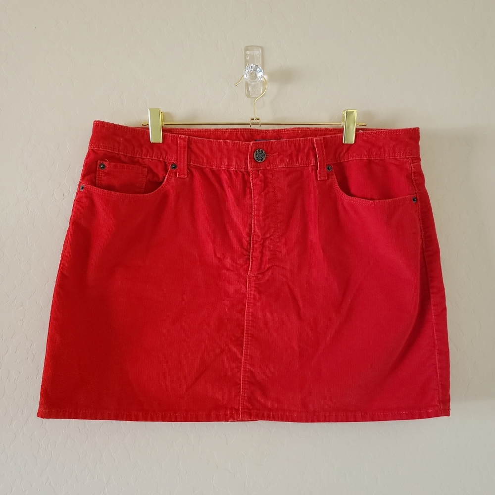 Gap 1969 Corduroy Stretch Mini Skirt Red Size 16